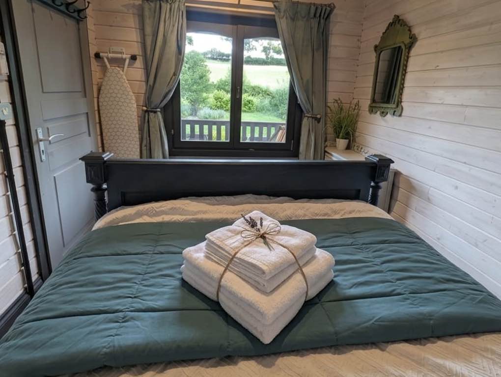 Barbara Wood log cabin lounge