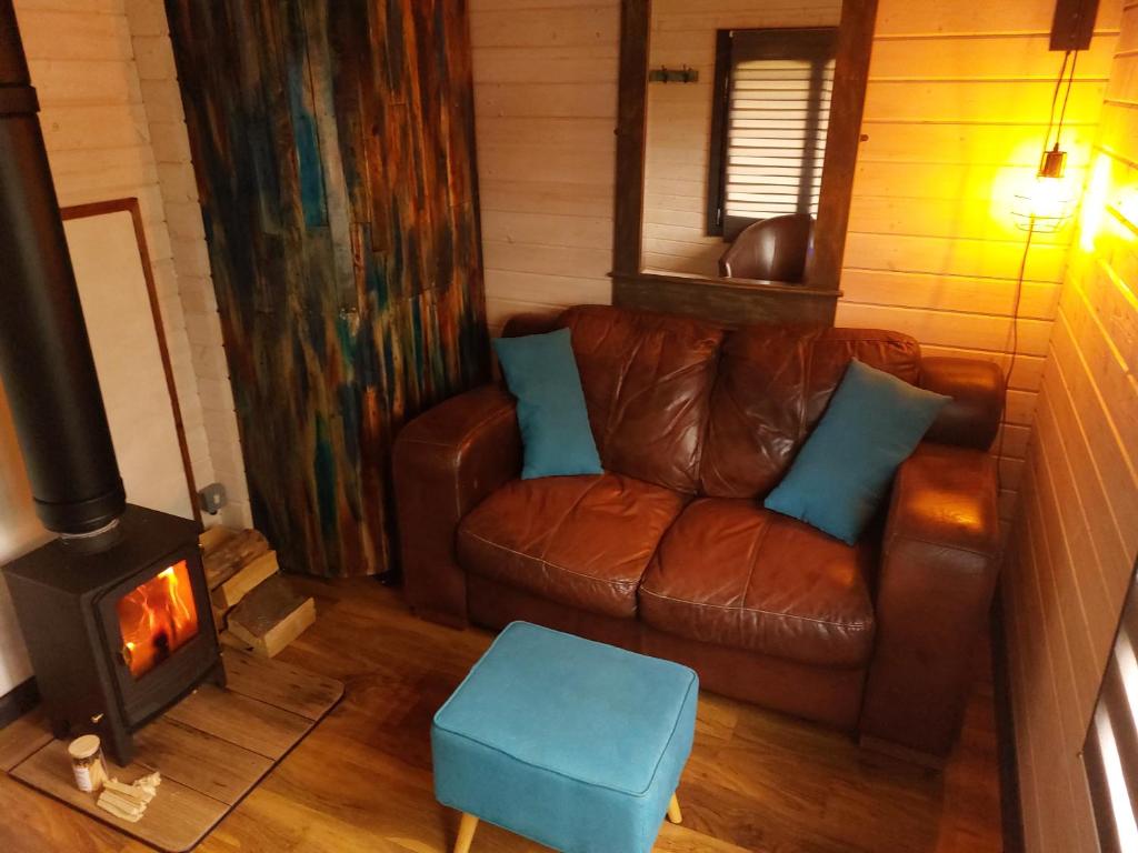 Wood log cabin lounge