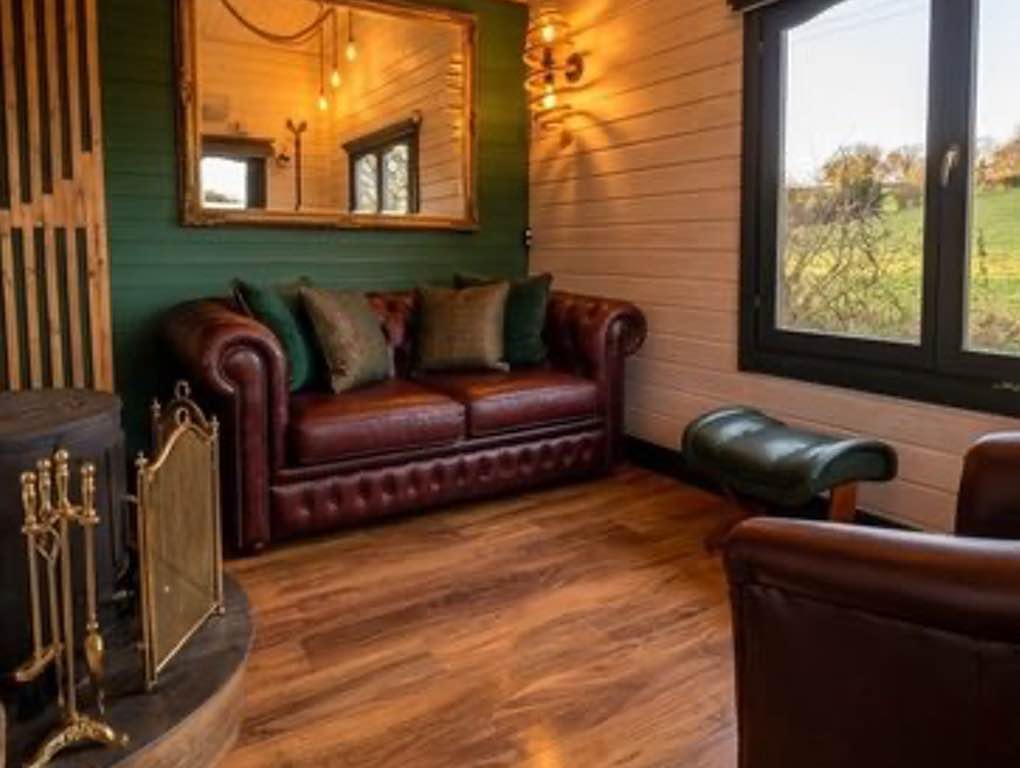 Wood log cabin lounge